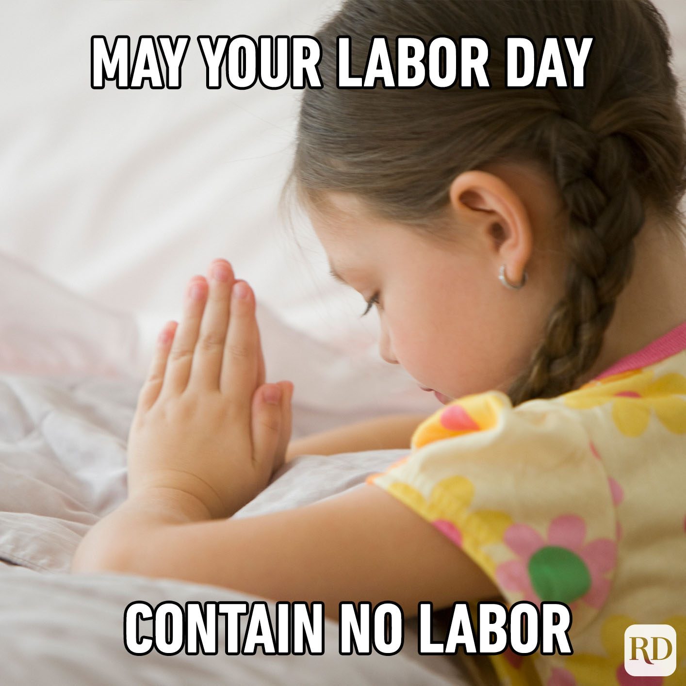 Meme text: may your Labor Day contain no labor