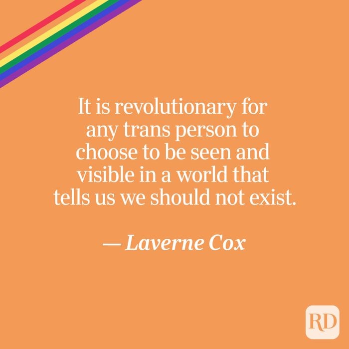 Cox quote on orange with rainbow accent