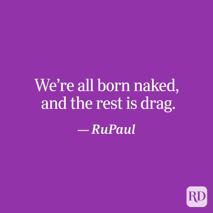 RuPaul quote on purple