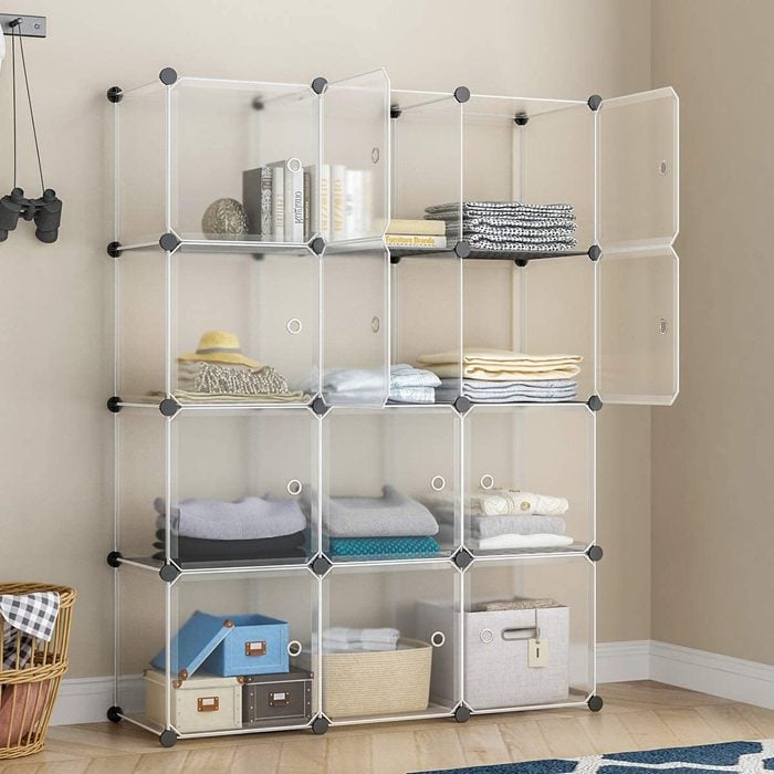 Stacking cubes to use as a closet