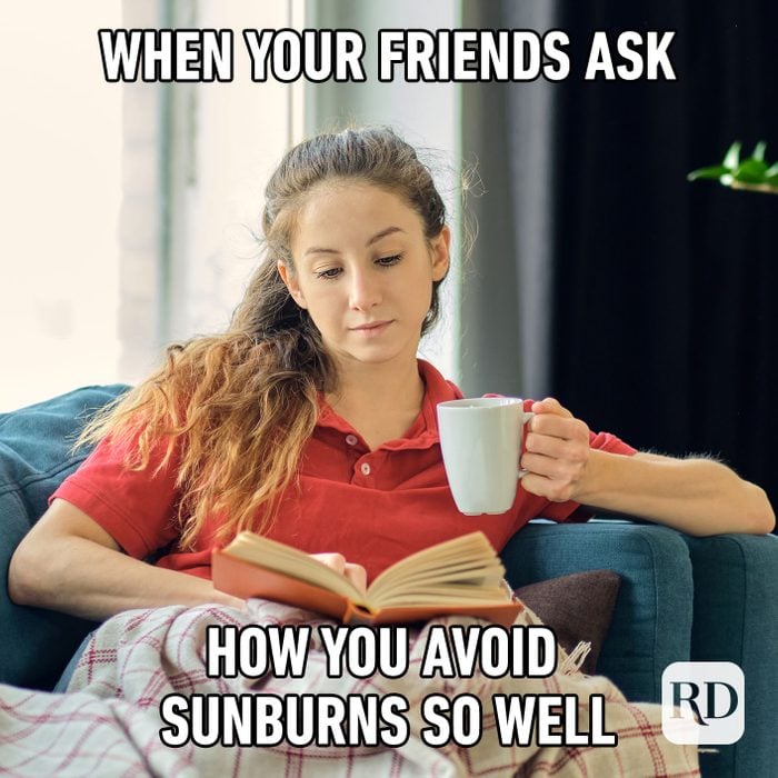 Meme text: When your friends ask you how you avoid sunburns so well