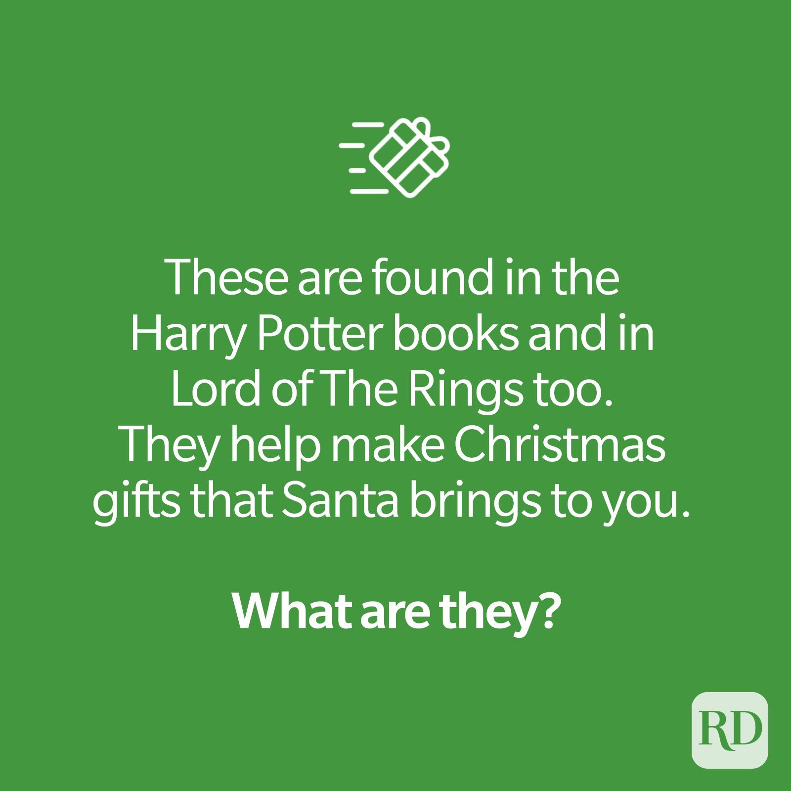 Christmas riddle with icon of wrapped present
