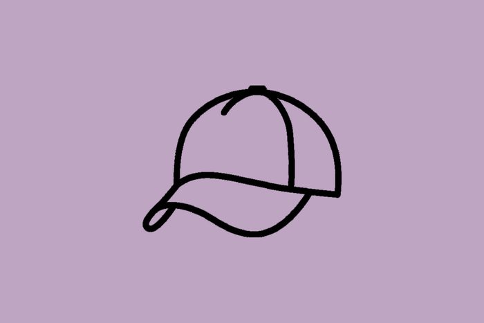 plain hat on purple background