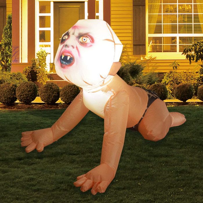 Goosh 4ft Halloween Inflatable Outdoor Zombie Baby Blow Up Yard Decoration Ecomm Via Amazon.com