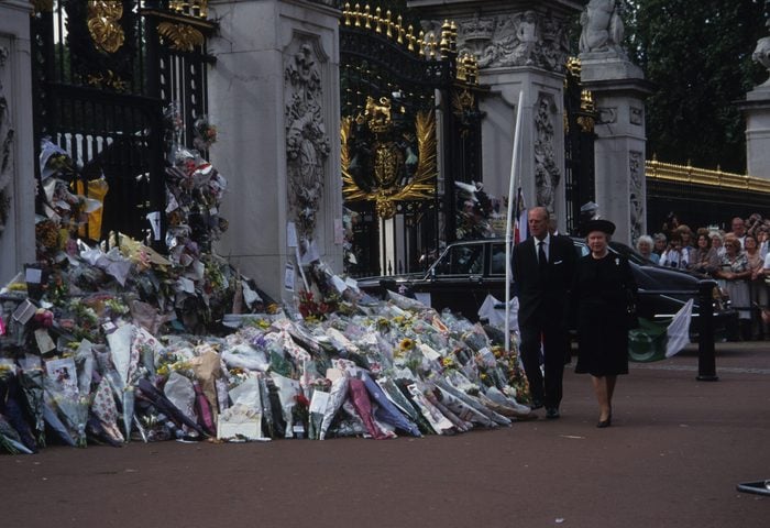 The public funeral of Diana, Princess of Wales, London, UK, 6th September 1997, Queen Elizabeth II and Prince Philip, Duke of Edinburgh