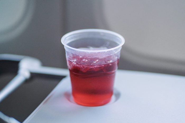cranberry juice on an airplane