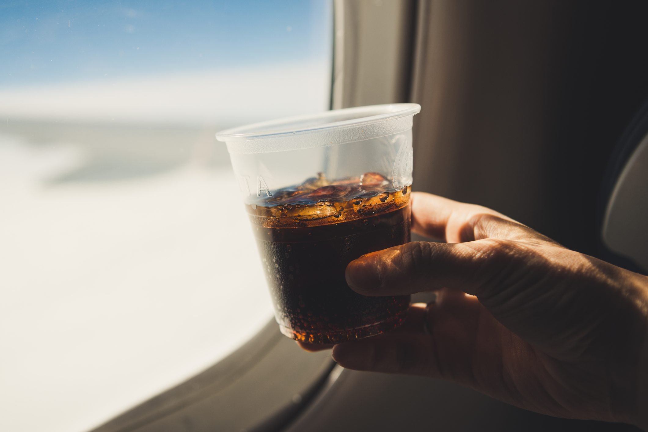 Soda cup on airplane