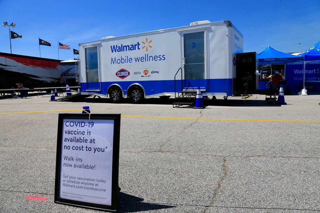 Las Vegas, FEB 25, 2021 - Walmart Mobile wellness truck in front