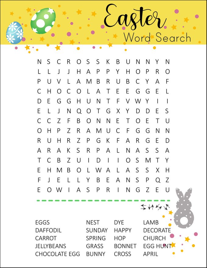 easter word seach puzzle