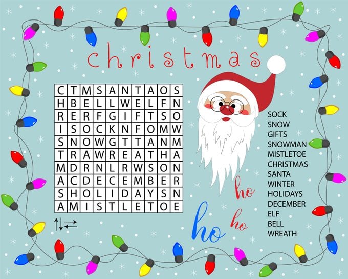 Christmas word search puzzle