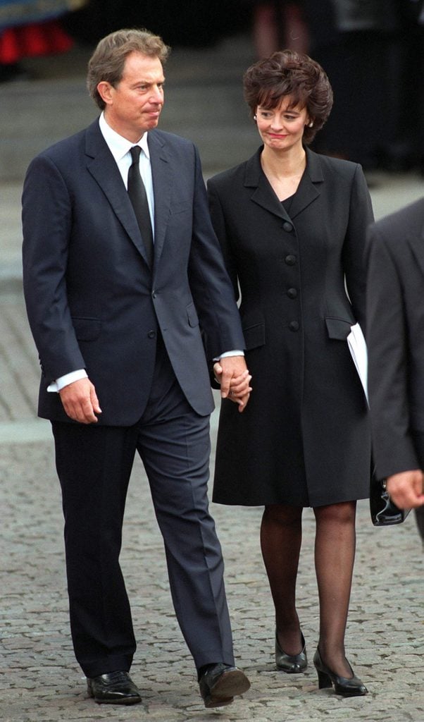 Prime Minister Tony Blair & His Wife Cherie At The Funeral Of Diana, Princess Of Wales