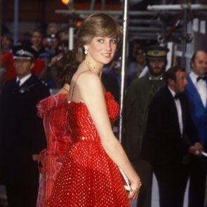 The Princess of Wales wears a Bellville Sassoon dress to the London premiere of the Bond film 'For Your Eyes Only', 24th June 1981.