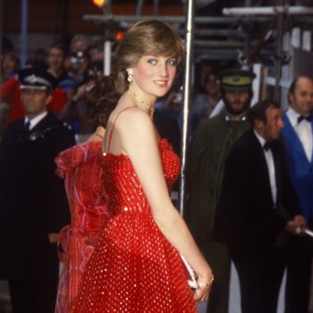 The Princess of Wales wears a Bellville Sassoon dress to the London premiere of the Bond film 'For Your Eyes Only', 24th June 1981.