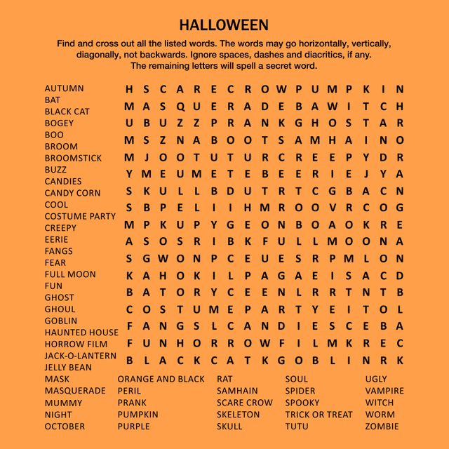 halloween word search puzzle