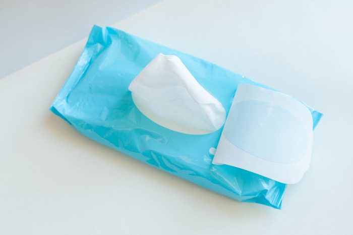 A concept of using baby wipes