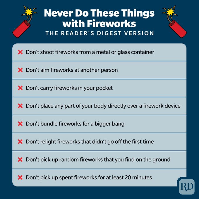 Never Do These Things With Fireworks Infographic