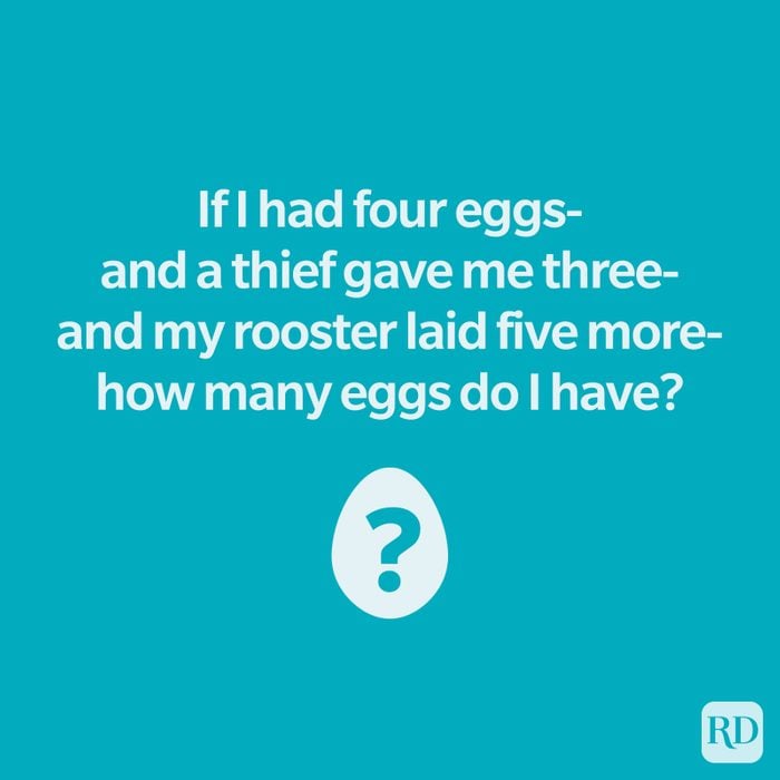 Riddle above egg illustration with a question mark