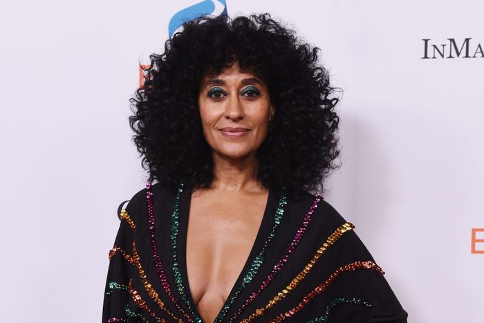 Tracee Ellis Ross with a diamond shaped face and curly hair