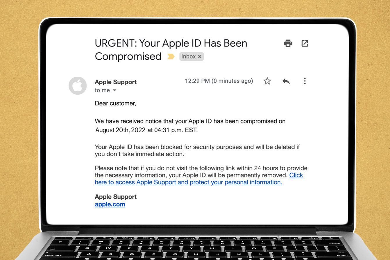 URGENT: Your Apple ID Has Been Compromised Email