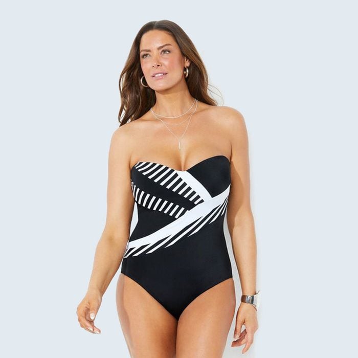 Swimsuits for All Spliced One-Piece Swimsuit
