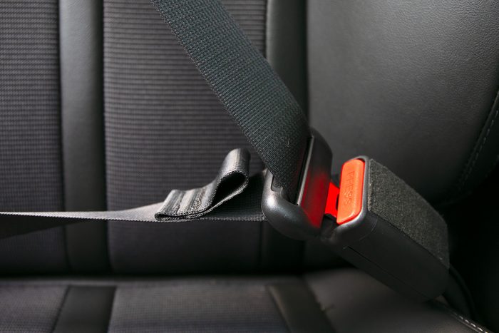 a car seatbelt fabric loop