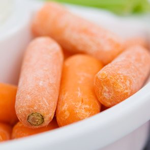 baby carrots with white stuff on them