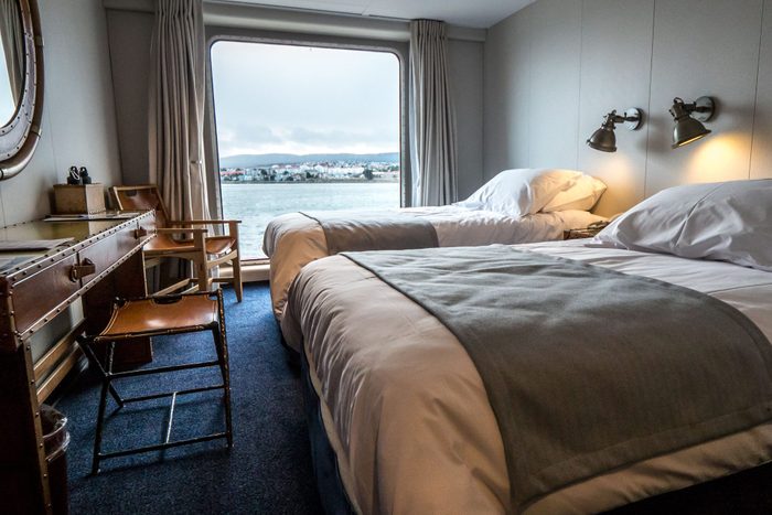 Luxury cruise ship room