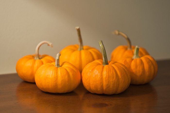 small pumpkins on a table