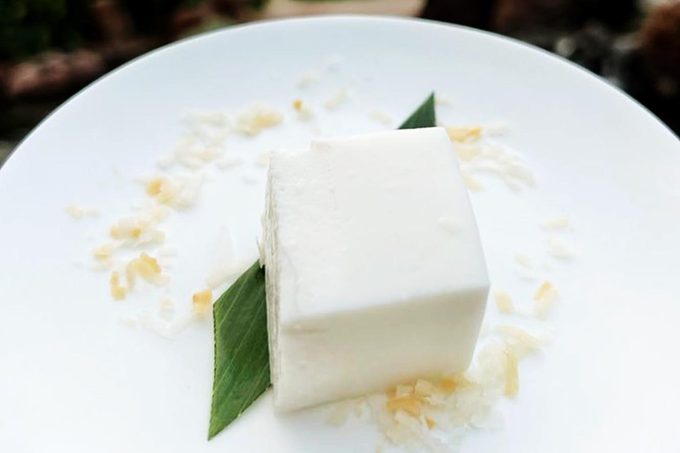 Haupia Dessert on a white plate
