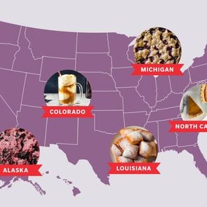 map of the United States showing the best dessert in five states