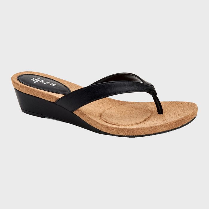 Style And Co Haloe2 Wedge Thong Sandals