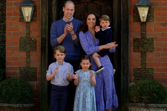 Prince William, Duke of Cambridge, Catherine Duchess of Cambridge, Prince George of Cambridge, Princess Charlotte of Cambridge and Prince Louis of Cambridge