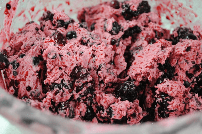 close up of Eskimo Ice Cream with berries