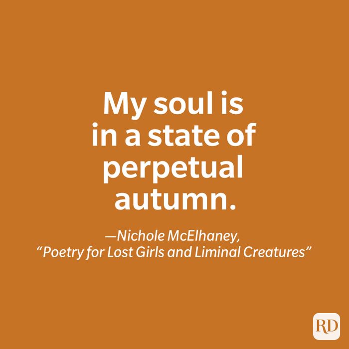 fall quote by Nichole McElhaney, Poetry for Lost Girls and Liminal Creatures