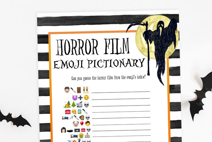Halloween Horror Movie Emoji Pictionary Printable Game