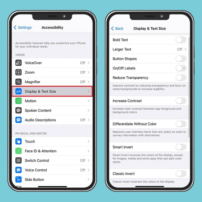 Iphone Display And Text Size Settings