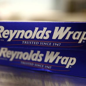 close up of two boxes of Reynolds Wrap aluminum foil