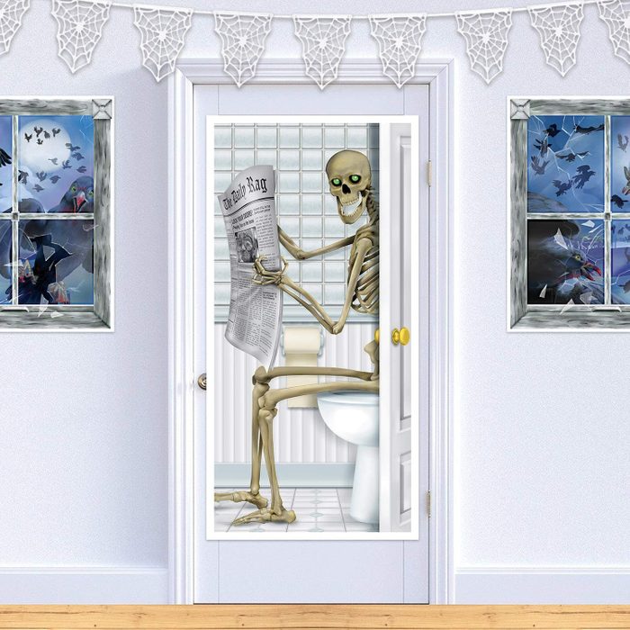 halloween skeleton decal for bathroom door