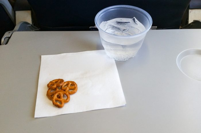 Airline Snacks (Pretzels) & Beverage