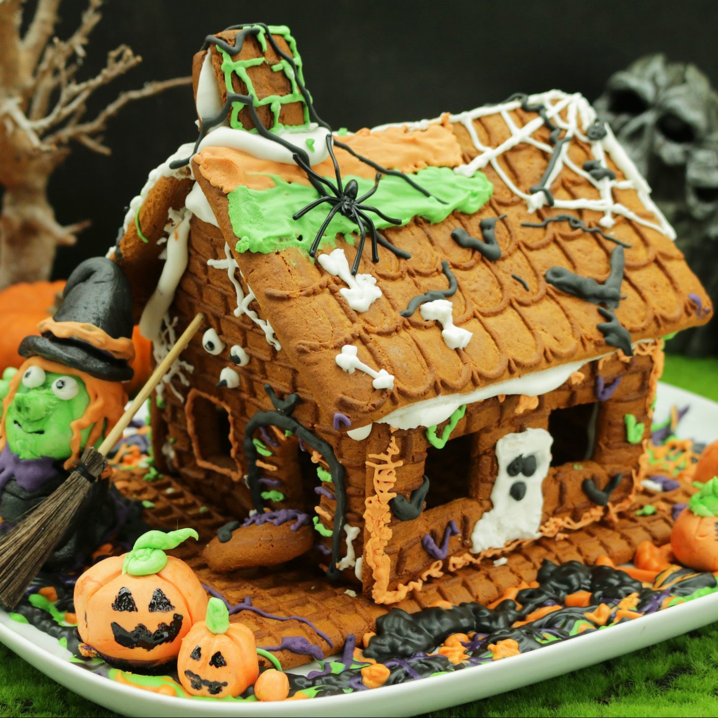 homemade halloween spooky gingerbread house
