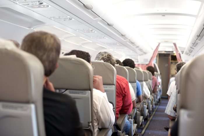 Passengers on airplane