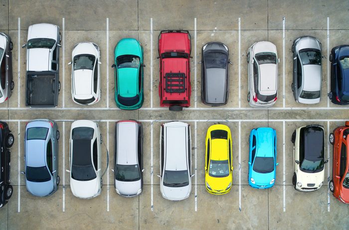 Full tight parking lot from above