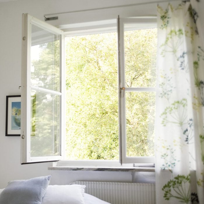 Open window in bedroom