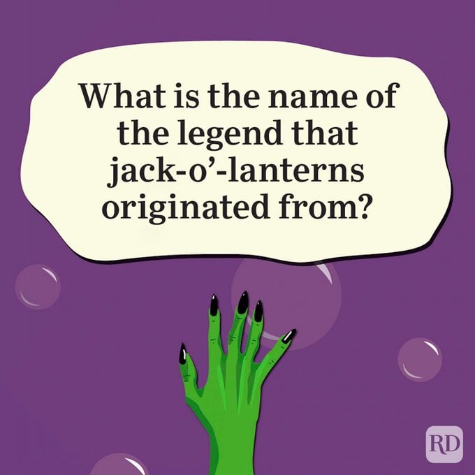 What is the name of the legend that jack-o'-lanterns originated from?