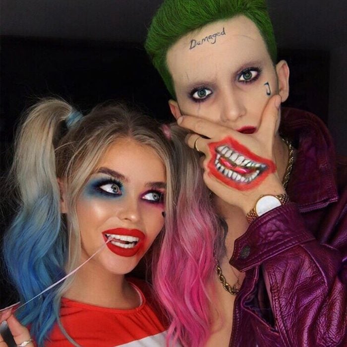 Harley Quinn And The Joker Halloween Costume Courtesy Justjadelauren