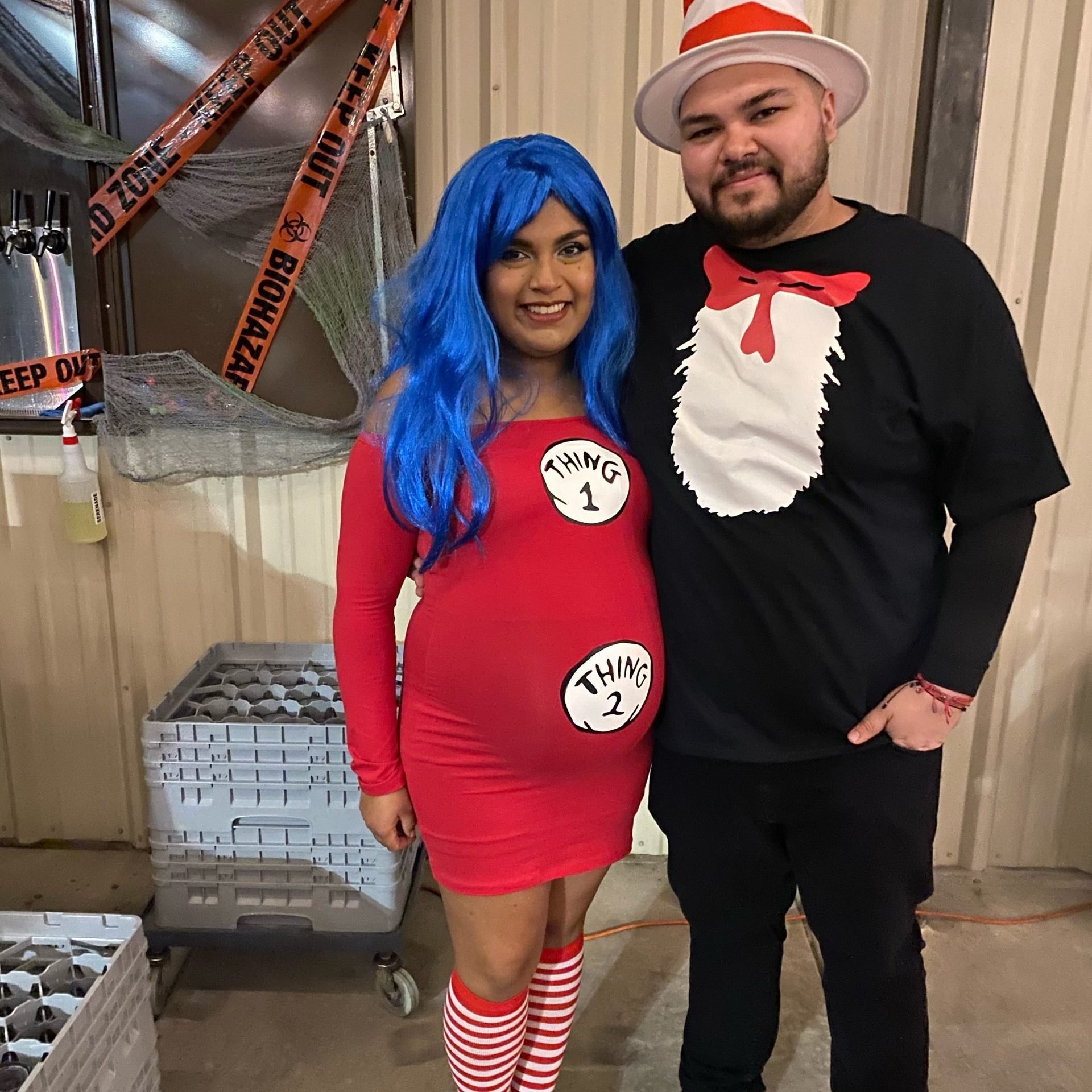 Thing 1 and thing 2 pregnancy halloween costume