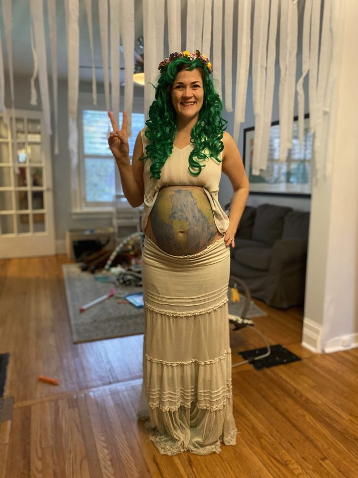 Shannon Simmons in a Mother Earth halloween costume