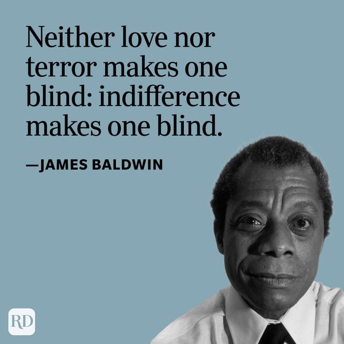 James Baldwin portrait with quote