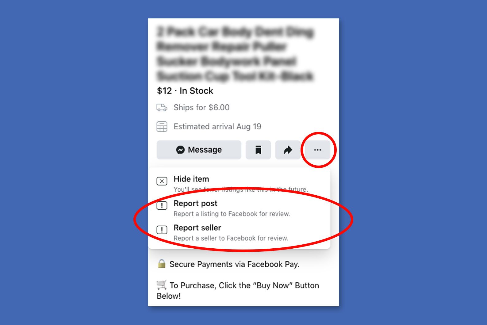 facebook report marketplace