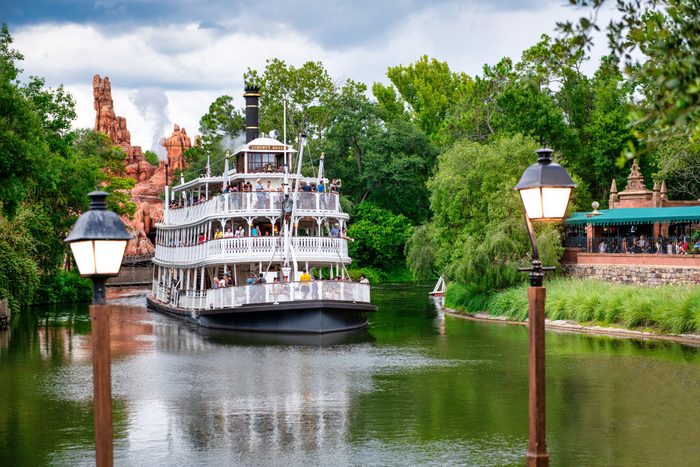 Tourist cruise ship at Walt Disney World's Magic Kingdom...